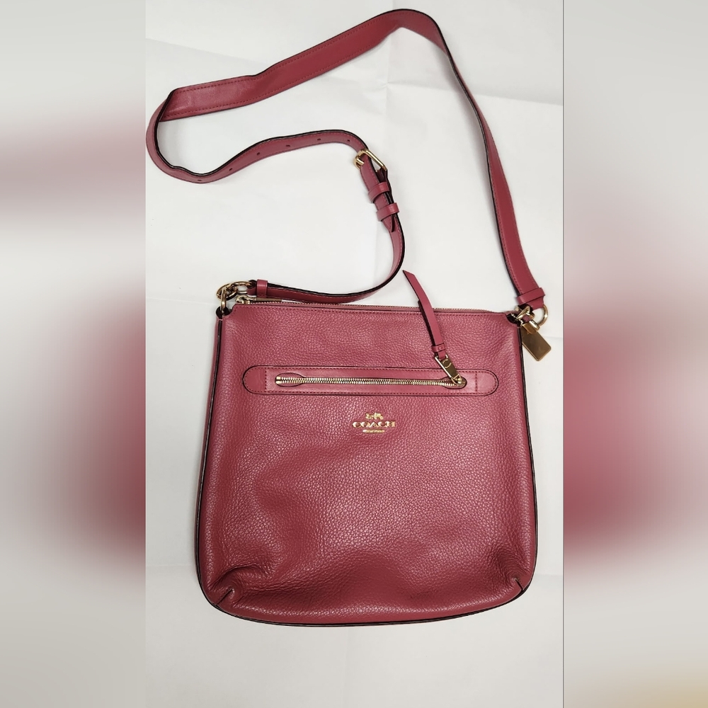 Coach Pink Crossbody Bag with Structured Design